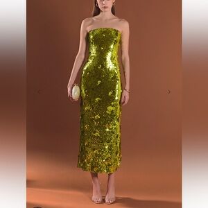 Endless Rose Sequins Appliqué Midi Dress